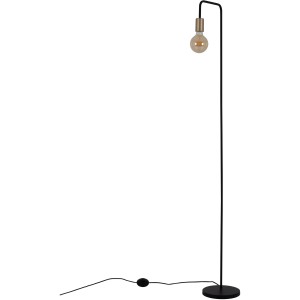 Schwarze Näve Stehleuchte Modo, 150 cm hoch, mit E27 Fassung und Fußschalter.