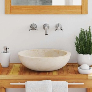 vidaXL Waschbecken 40x12 cm Marmor Creme 142775