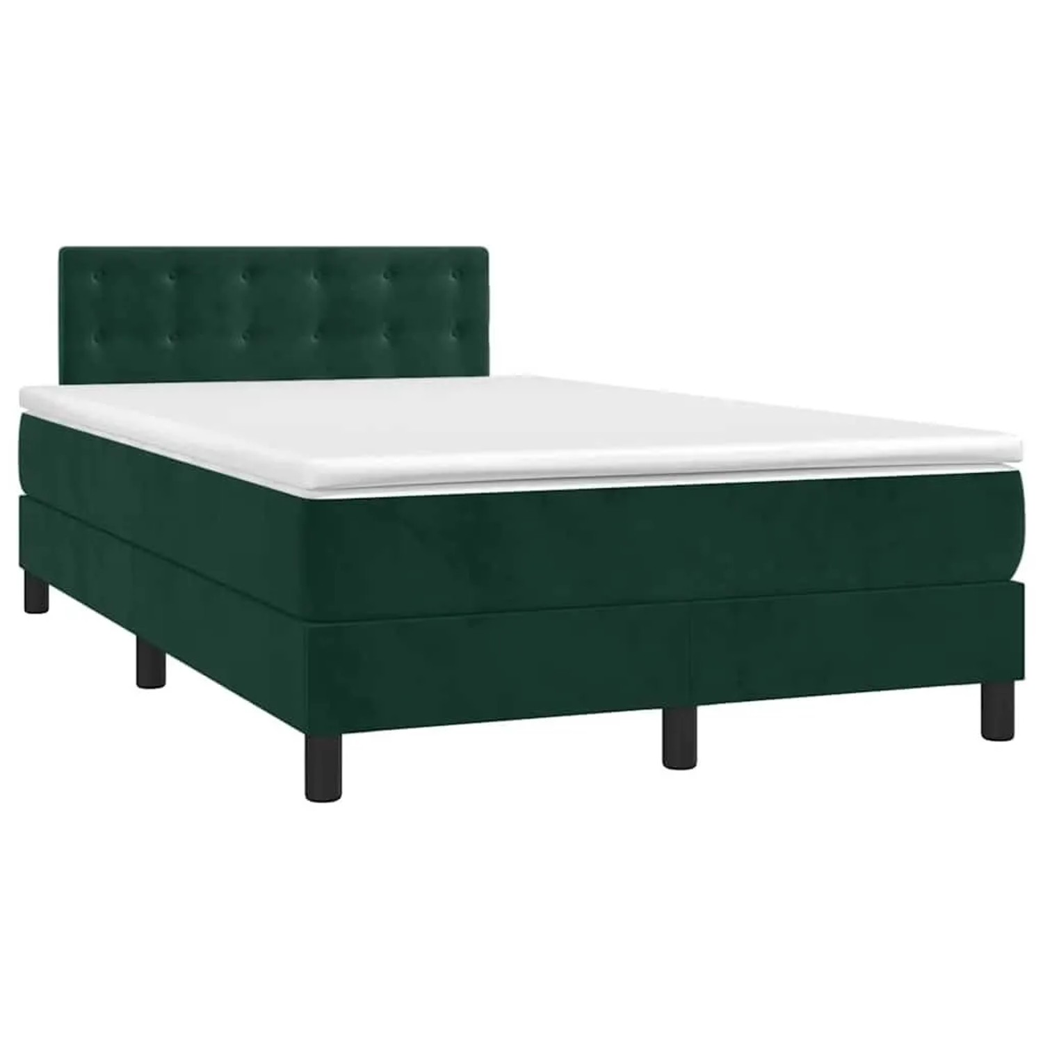 vidaXL Boxspringbett mit Matratze Dunkelgrün 120x190 cm Samt 3269864 günstig online kaufen