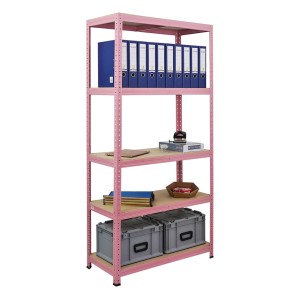 BERLINLODGE Wohnregal PINK LADY mit 5 Ebenen, ideal als Bücherregal oder Büroregal.