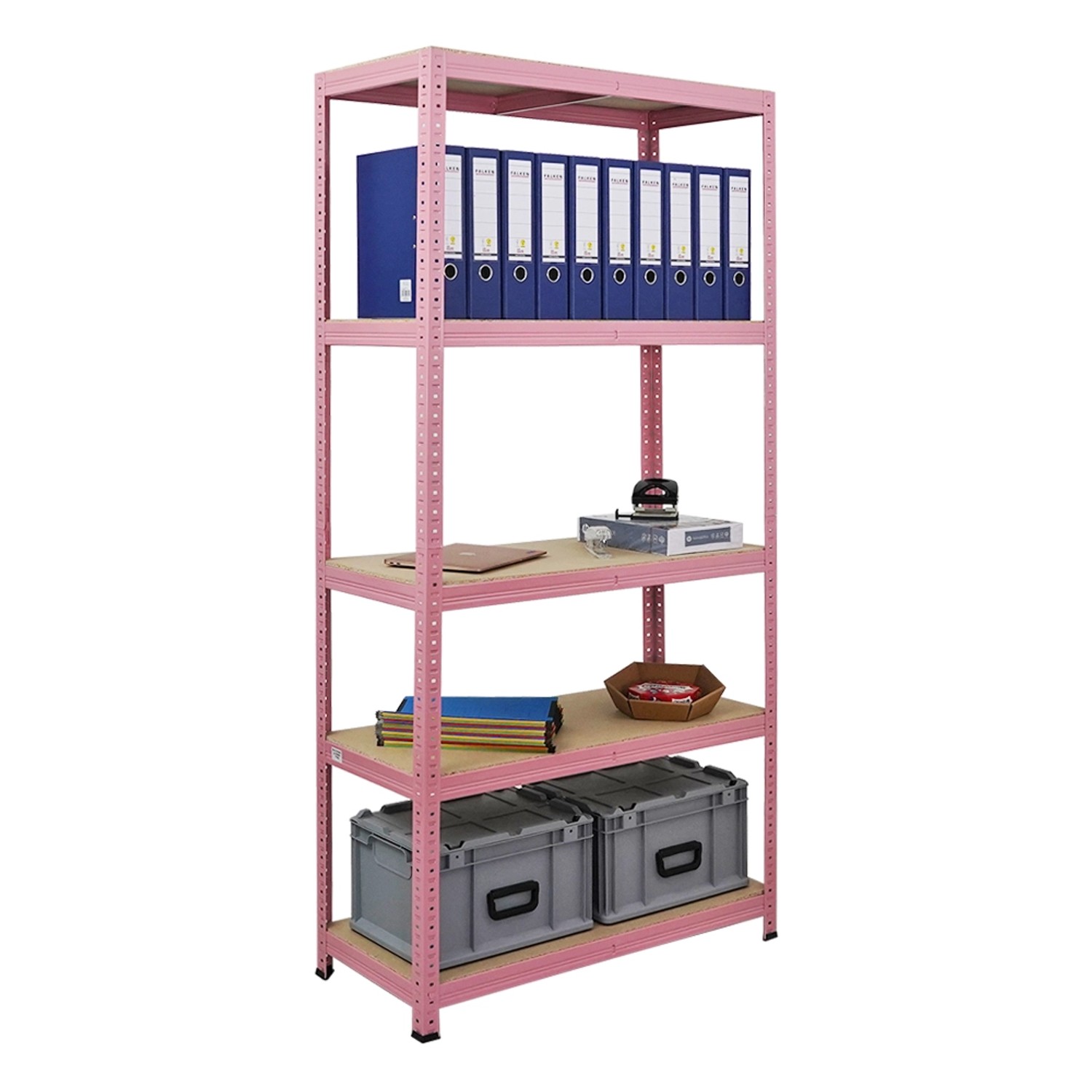 BERLINLODGE Wohnregal PINK LADY HxBxT 180x90x40cm Fachlast 175kg 5 Ebenen Pink Bücherregal Standregal Büroregal