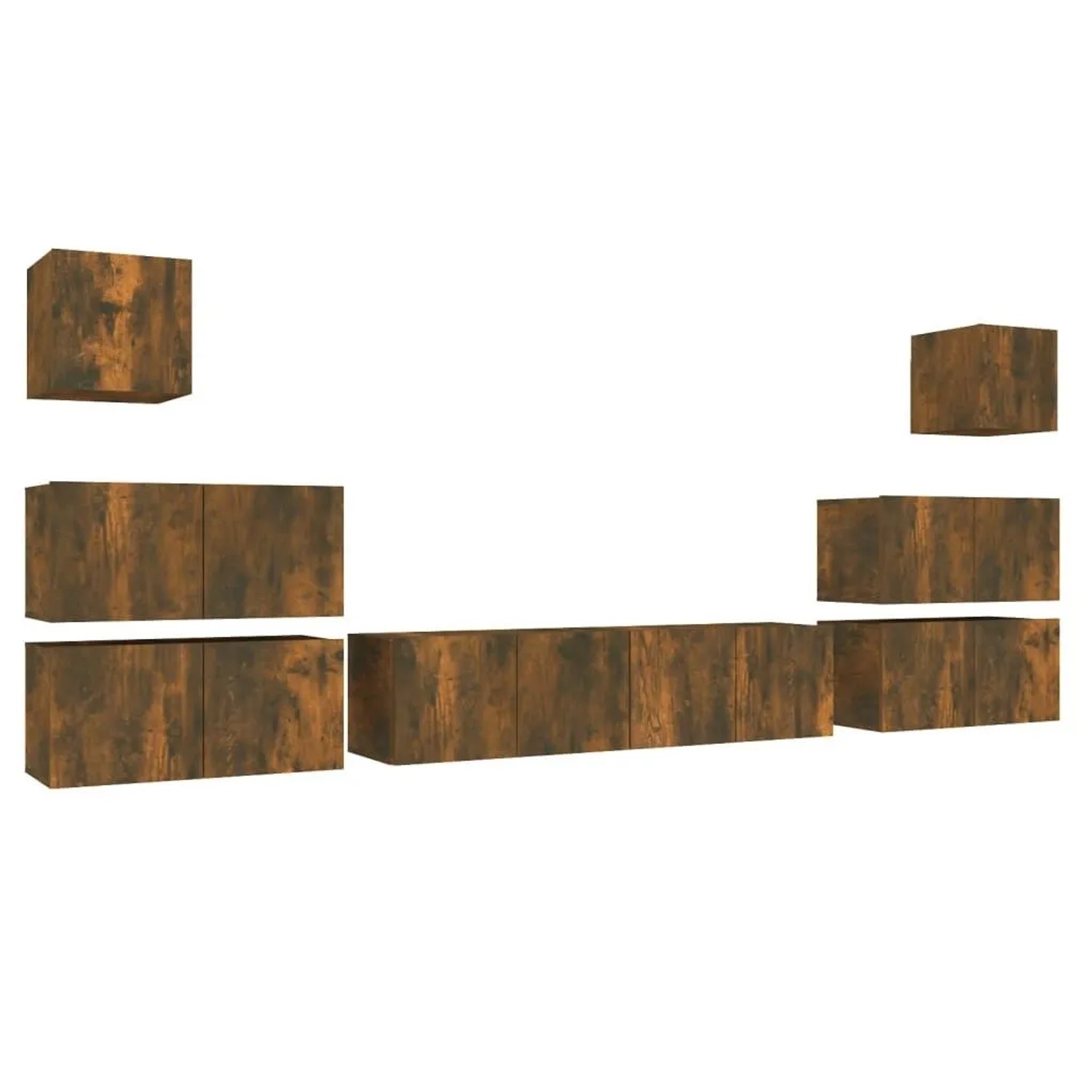 vidaXL 8-Tlg TV-Schrank-Set Räuchereiche Holzwerkstoff 3120290