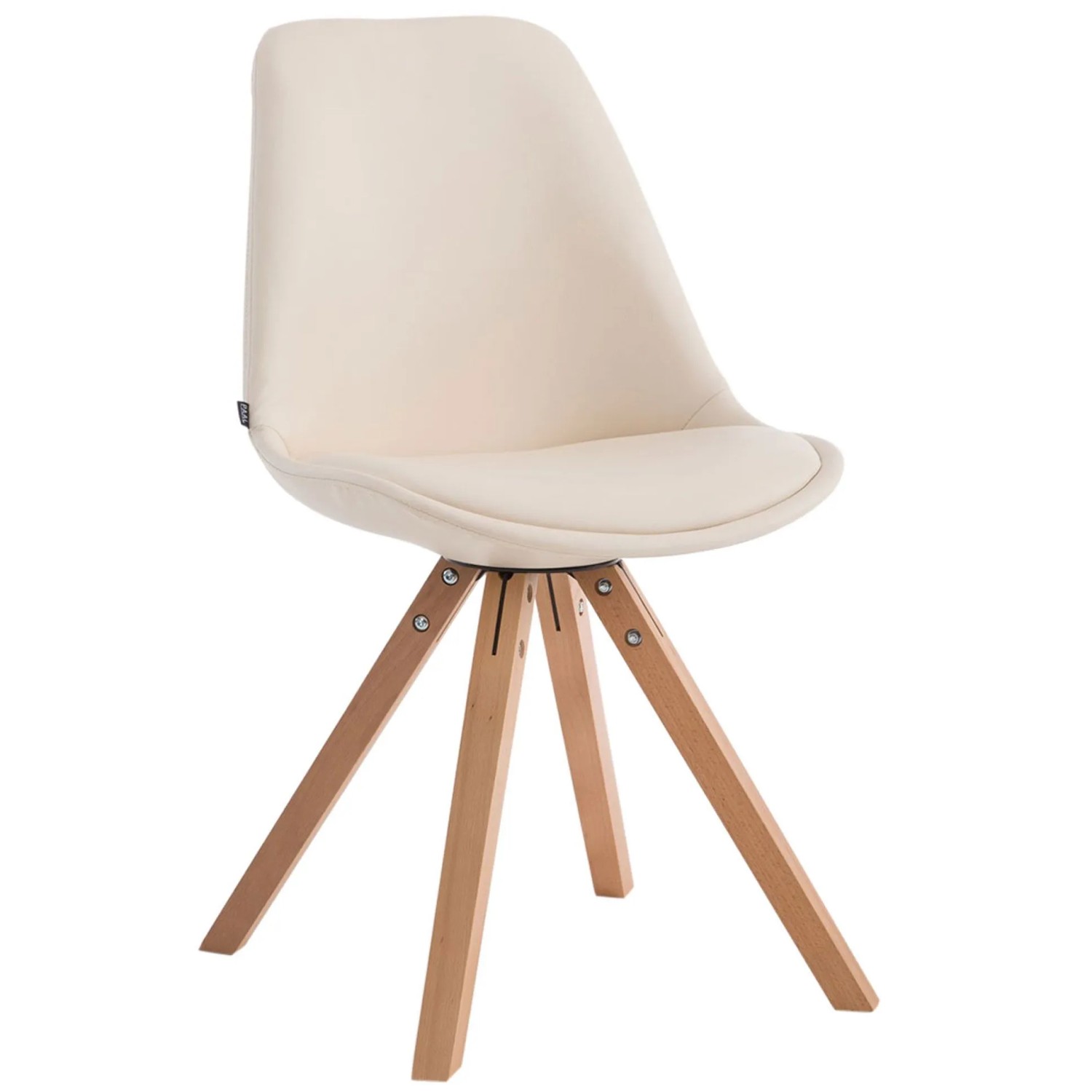 DELUKE Besucherstuhl TIRANA Kunstleder Creme 47,5x55,5x83,5cm Konferenzstuhl Wartezimmerstuhl Bürostuhl