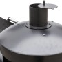 Detailaufnahme des El Fuego Smoker Holzkohlegrills Kiona in Schwarz mit Kamin.