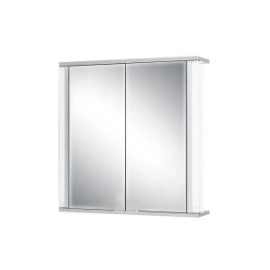Weißer Jokey Spiegelschrank Marno, 65x66 cm, mit LED-Beleuchtung für das Badezimmer.