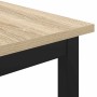 Detailansicht: vidaXL Esstisch 892633 mit Holzplatte und schwarzem Metallgestell.