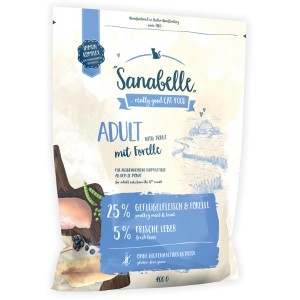 Sanabelle Adult Forelle Katzen-Trockenfutter, 400g Packung. Vollnahrung mit Forelle für ausgewachsene Katzen.