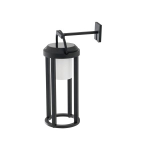 Lucande LED Solarleuchte Außen Tilena 10020280 Dimmbar Spritzwassergeschützt Modern in Schwarz aus Aluminium
