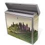 Banjado Edelstahl Briefkasten mit Toscana Motiv, ohne Zeitungsfach.