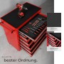 Tectake Werkzeugwagen  7 Kugelgelagerte Schubladen Mit Antirutschmatten Belastbarkeit 150 kg  69 x 33 x 79 cm Rot_5