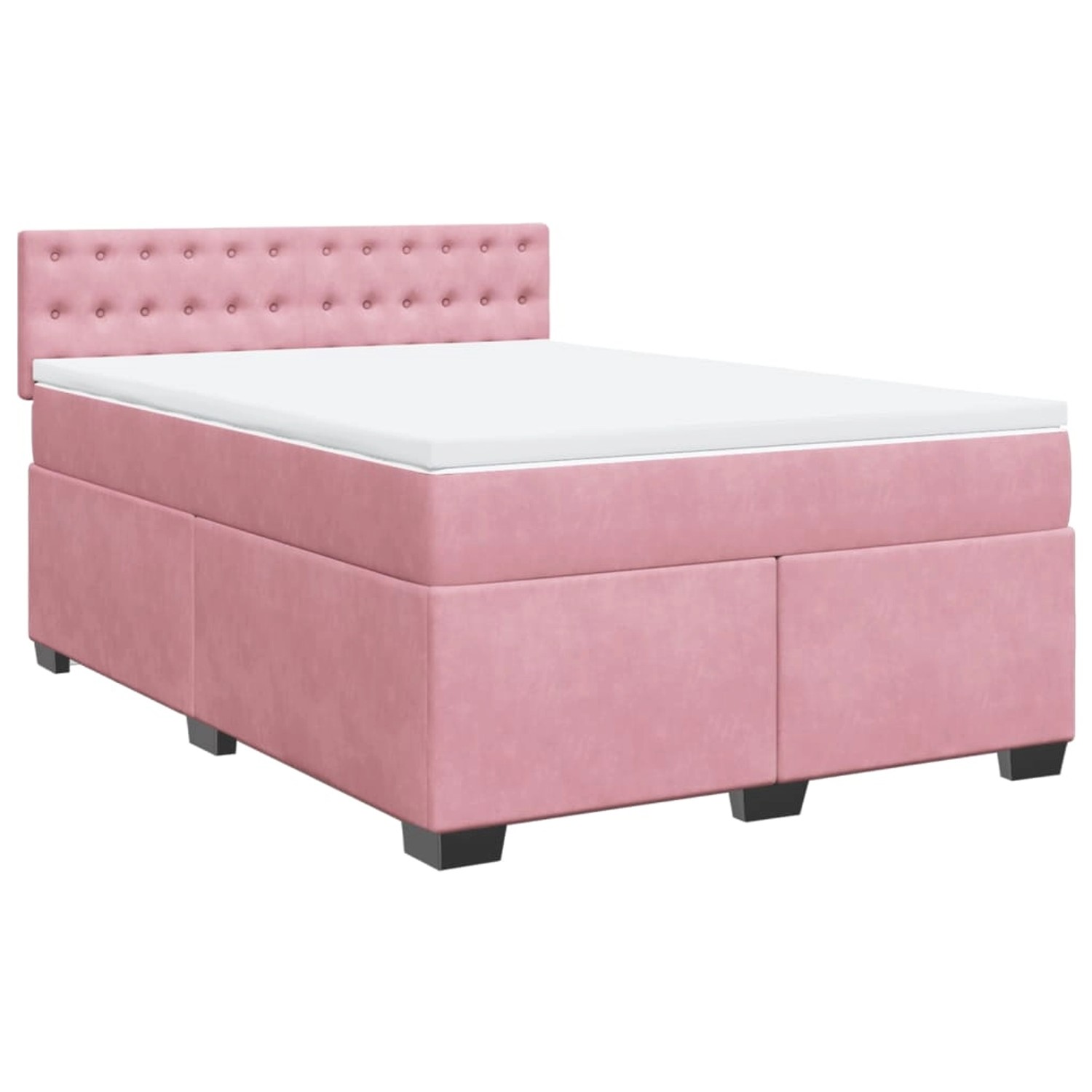 vidaXL Boxspringbett mit Matratze Rosa 140x190 cm Samt2106970 günstig online kaufen