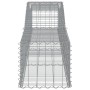 vidaXL Gabionen mit Hochbogen, 15er Set, 400x50x40/60cm, aus verzinktem Eisen.