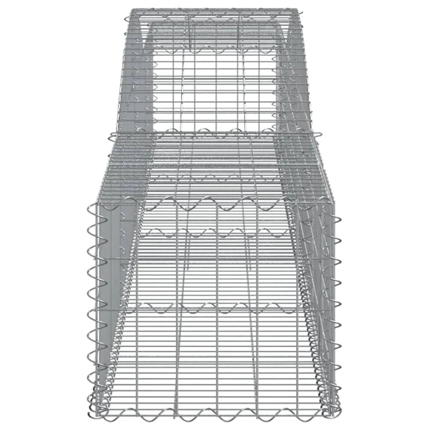 vidaXL Gabionen mit Hochbogen, 15er Set, 400x50x40/60cm, aus verzinktem Eisen.