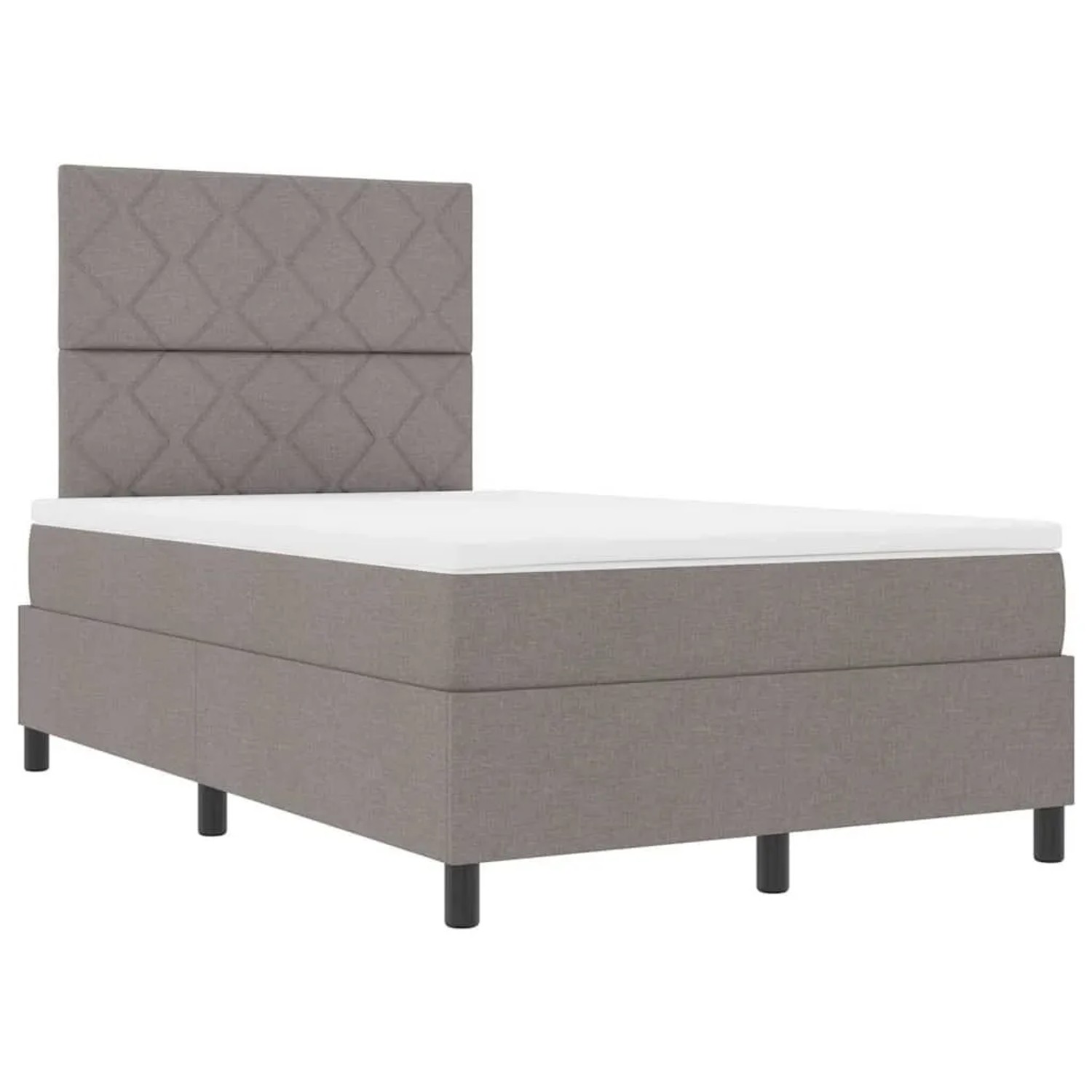 vidaXL Boxspringbett mit Matratze Taupe 120 x 200 cm Stoff 3339459