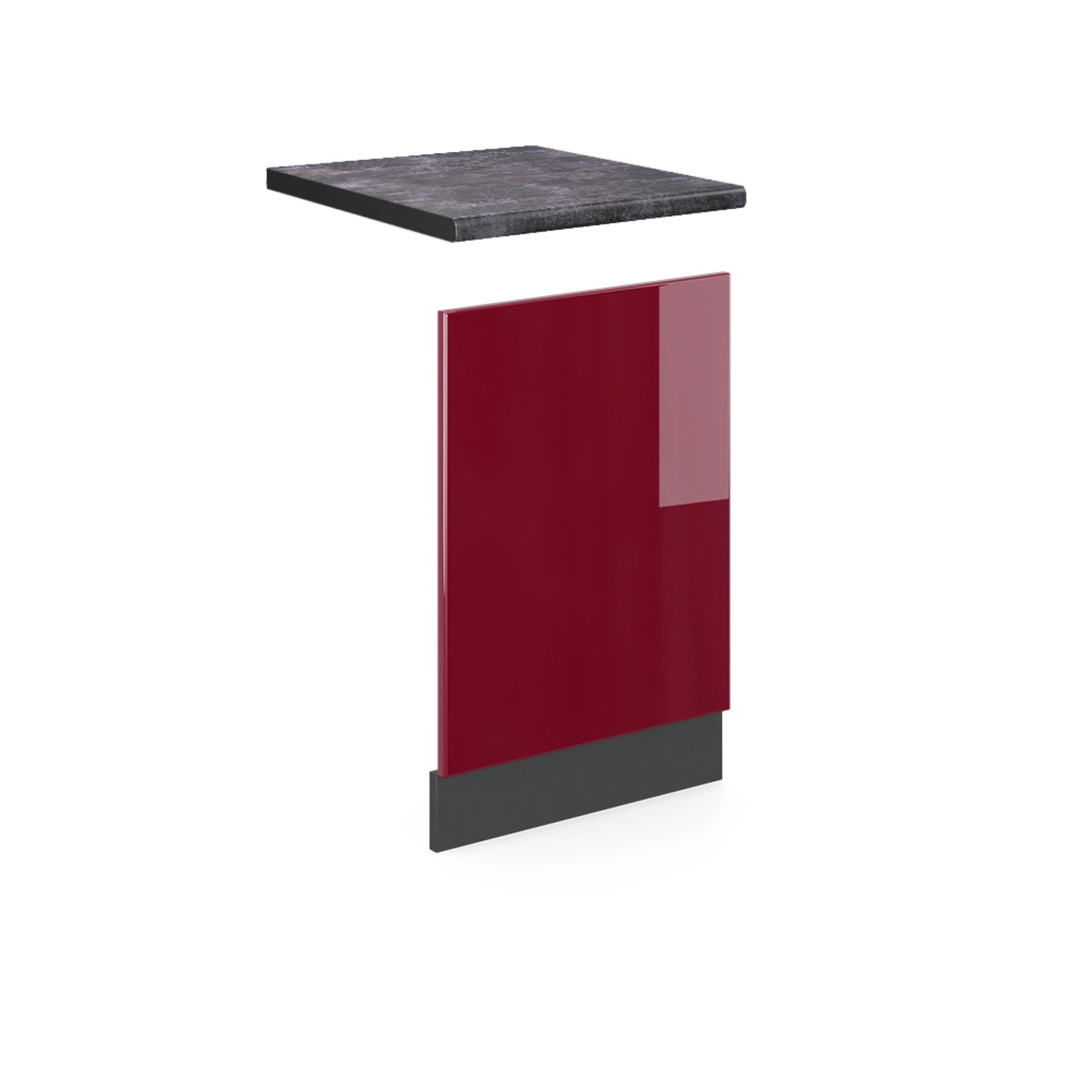 Vicco Frontblende R-Line Bordeaux Hochglanz/Anthrazit 45 cm AP Anthrazit