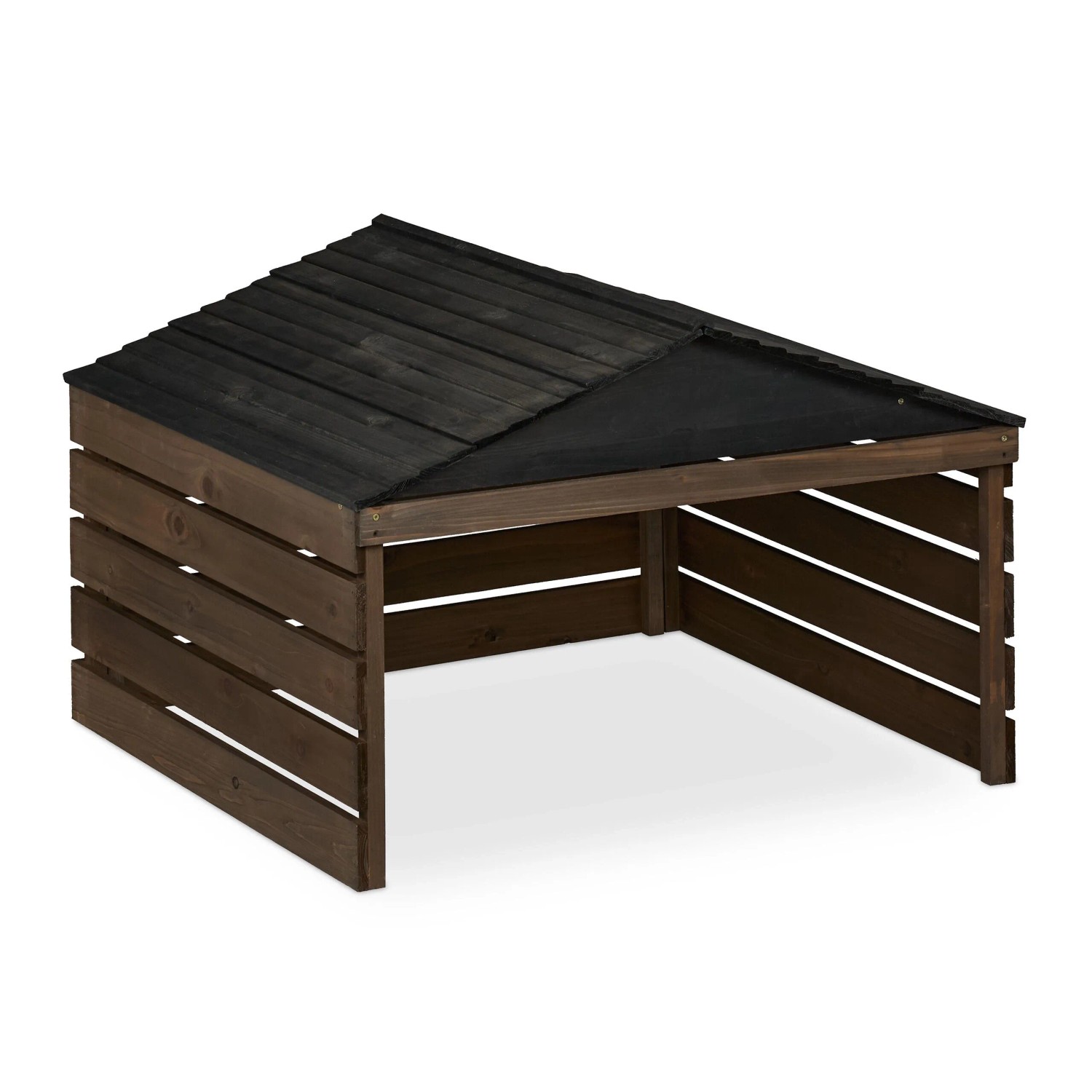 Relaxdays Mähroboter Garage Holz Braun Wettergeschützt 52,5 cm x 79 cm x 74 cm 6,3 kg