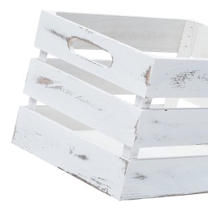 Weiße Zeller Aufbewahrungskiste aus Holz im Vintage-Stil, 31x21x19,5 cm.