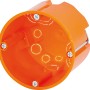 Orange Kaiser Hohlwanddose, 62 mm tief, mit Geräteschrauben für Trockenbau.