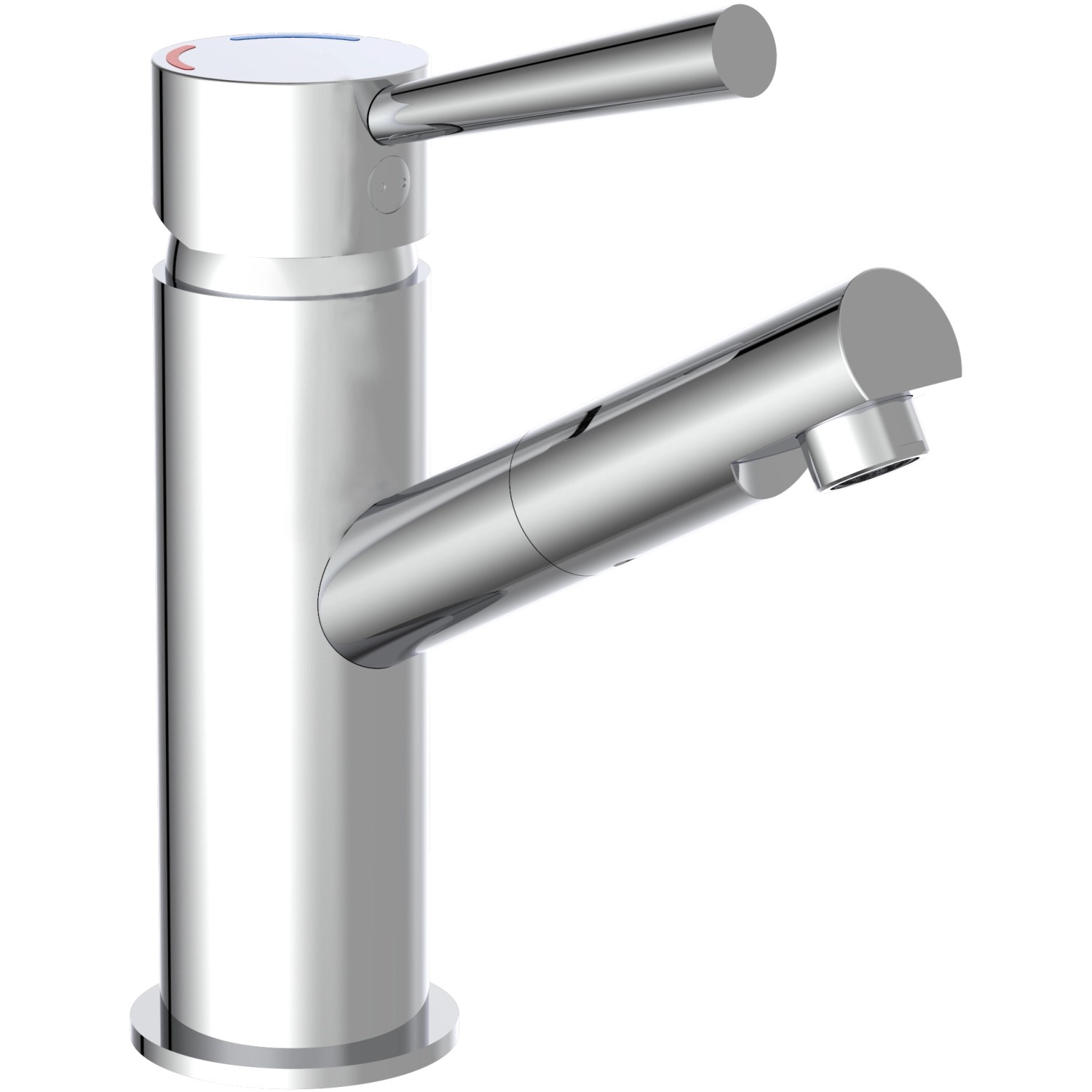 Schütte Waschbeckenarmatur Cornwall Niederdruck, Chrom-Optik für drucklose Geräte.