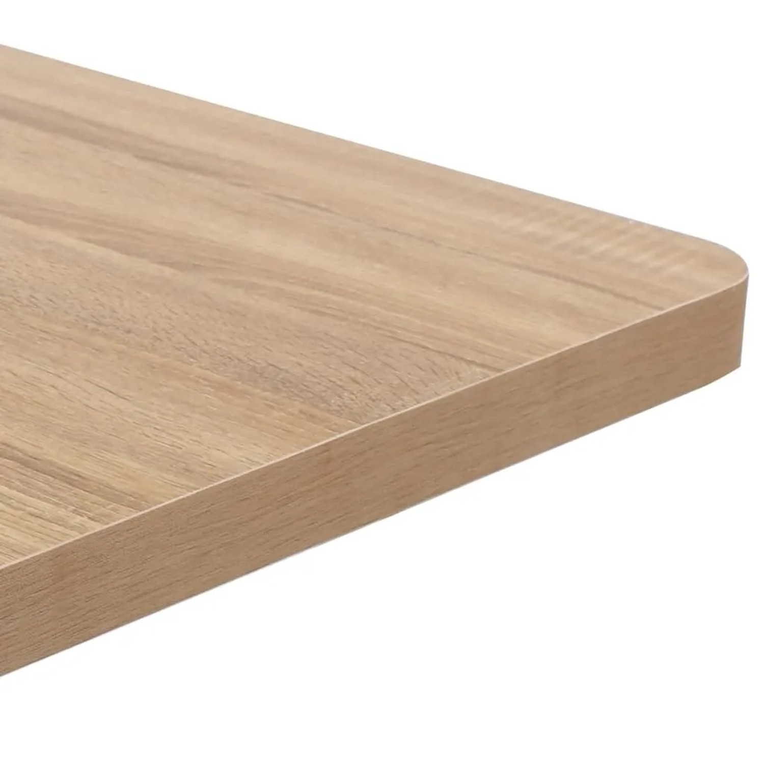 Detailansicht: Hellbraune vidaXL Bistrotischplatte (50x50 cm) aus MDF mit Holzmaserung.