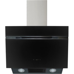 Schwarze Wolkenstein Wandhaube W S5-60ABTZ mit LED-Beleuchtung.