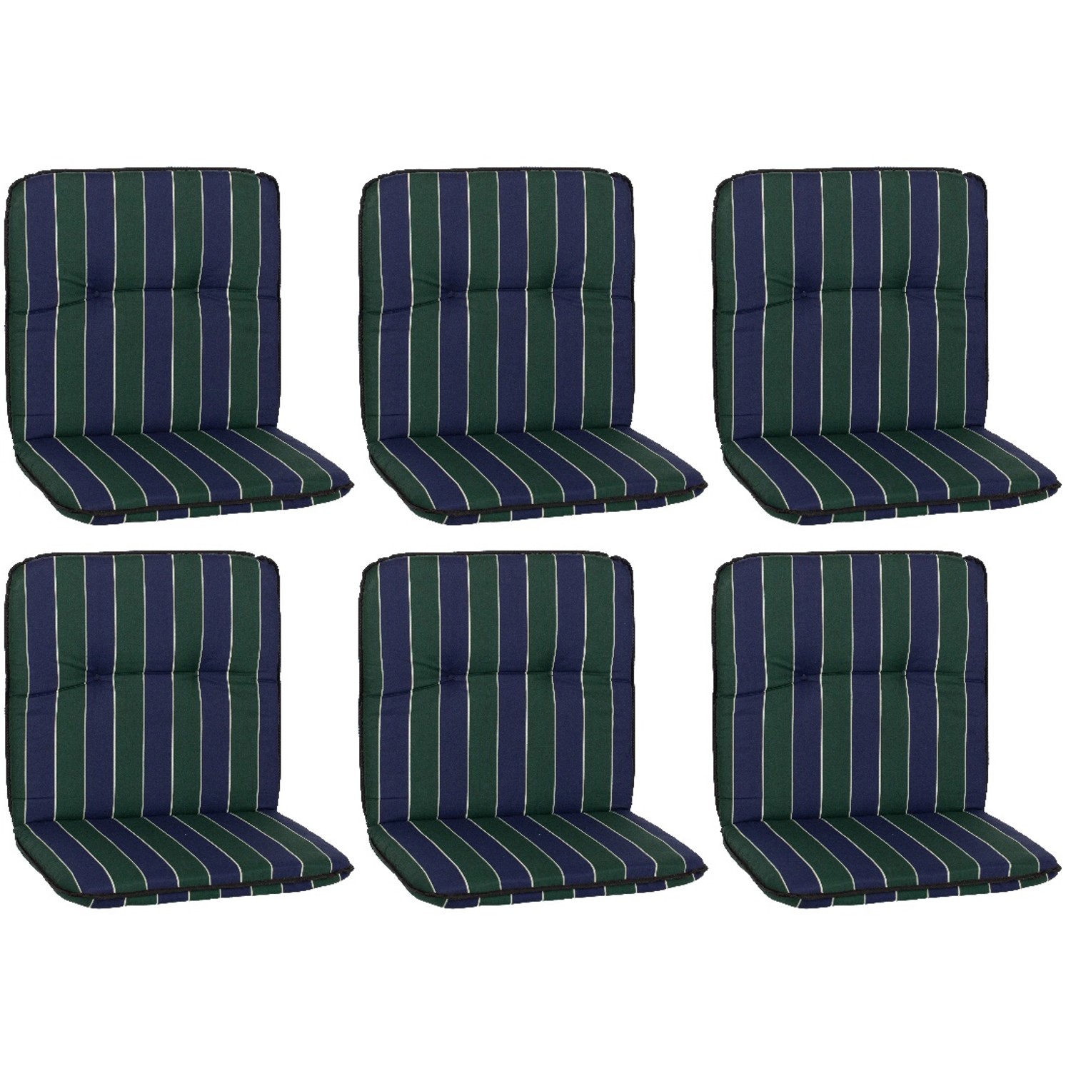 Beo Sitzauflage Niedriglehner Eagle 6er-Set Blau-Dunkelgrün gestreift günstig online kaufen