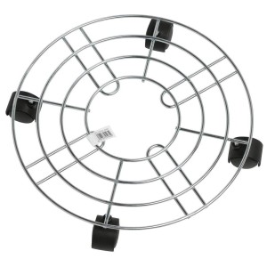 Runder Pflanzenroller aus Metall, Ø 35 cm, mit vier Rollen zum einfachen Verschieben von Pflanzen.
