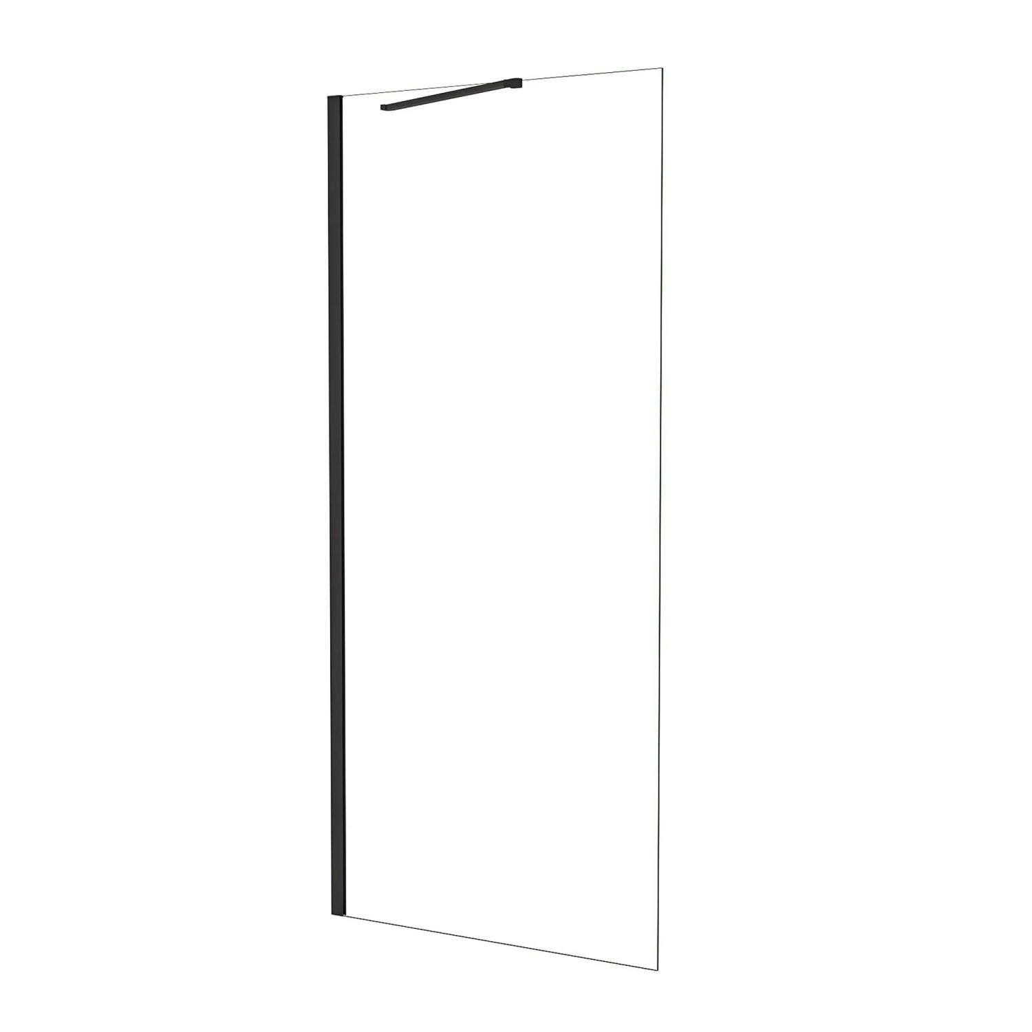 AICA Schwarz Walk In Dusche 70 x 195cm Duschwand Mit Stabilisator 6mm NANO ESG Duschabtrennung Duschtrennwand F070B