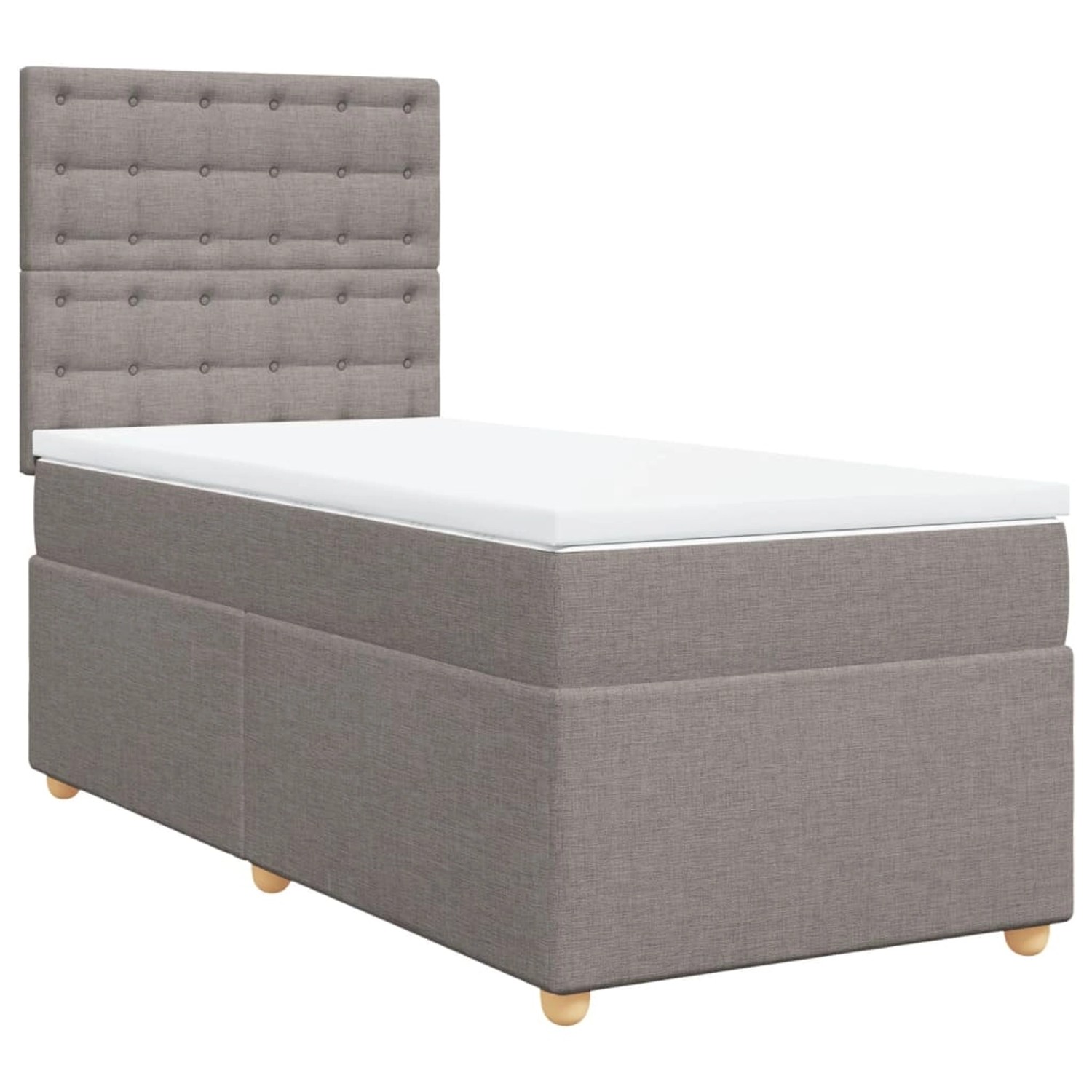 vidaXL Boxspringbett mit Matratze Taupe 100x200 cm Stoff 3291209 günstig online kaufen