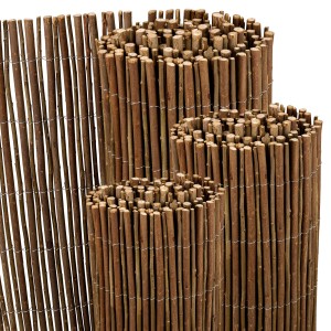 Sol Royal Sichtschutzzaun W79 aus Weide, 500x100 cm, gerollt und als Zaunelement.
