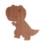 Wanddeko Dino T-Rex aus Holz, Mahagoni-Furnier, 38x40 cm, für Kinderzimmer.