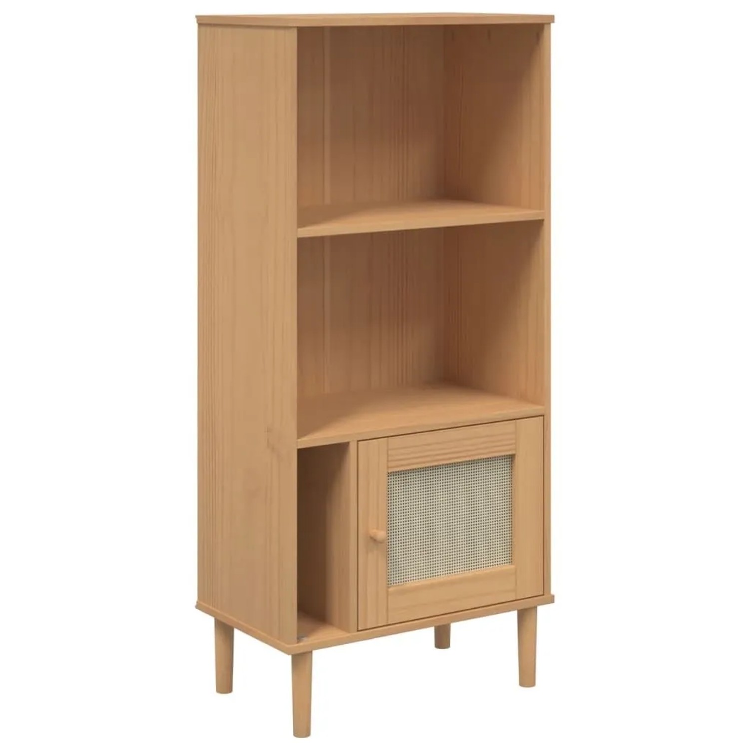 vidaXL Bücherschrank SENJA Rattan-Look Braun 60x35x130 cm Kiefernholz 358058