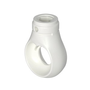 Weiße Bauheld Markisenöse Rund, 10 mm, RAL 9016, für Kugelhaken. Fenster-Zubehör.