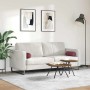 Zwei weinrote Bolsterkissen aus Stoff auf einem Sofa im Wohnzimmer. Ideal für Komfort & Unterstützung.