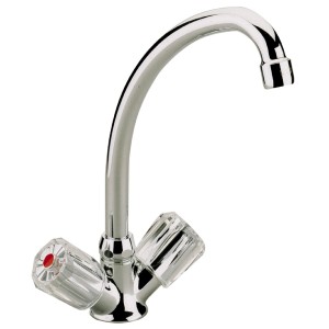 Sanitop-Wingenroth Zweigriff-Küchenarmatur Standard Plus Niederdruck, Chrom.