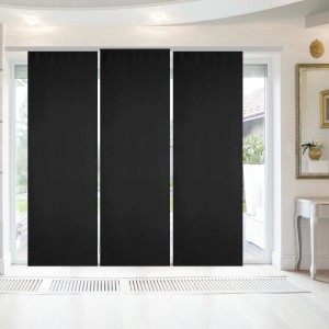 Arsvita Schiebegardine Alessia Schwarz, 3er-Pack, blickdicht für Fenster.