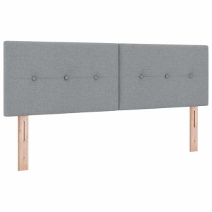 vidaXL LED Kopfteil mit LED-Lichtleisten Hellgrau 144 cm Polyester 3338122