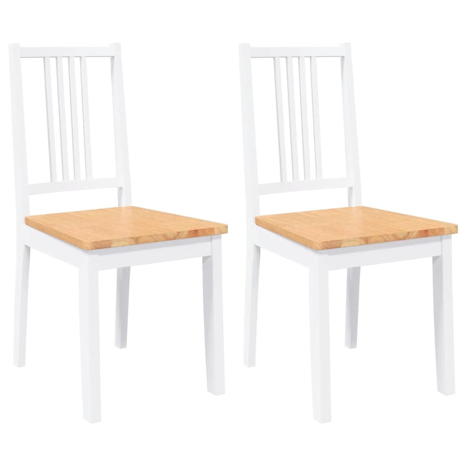 vidaXL Esszimmerstühle 2 Stk Weiß Massivholz Gummibaum 4102399 günstig online kaufen