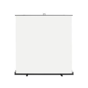 Walimex Pro Roll-Up Panel Fotohintergrund weiß, 210x220cm, mit schwarzem Standfuß. Ideal für Fotostudio.