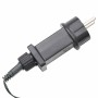 Schwarzer Stromadapter mit zwei Metallstiften und dunkelgrünem Kabel für vidaXL LED-Lichterkette, Außen-Lichterketten.