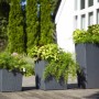 Siena Garden Pflanzgefäße Nizza Graphit, verschiedene Größen. Moderne Pflanzsäulen mit Rillenoptik.