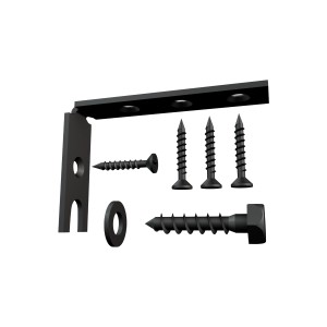 Kordo Befestigungswinkel Set für Geländer City, schwarz, inklusive Schrauben und Unterlegscheibe.
