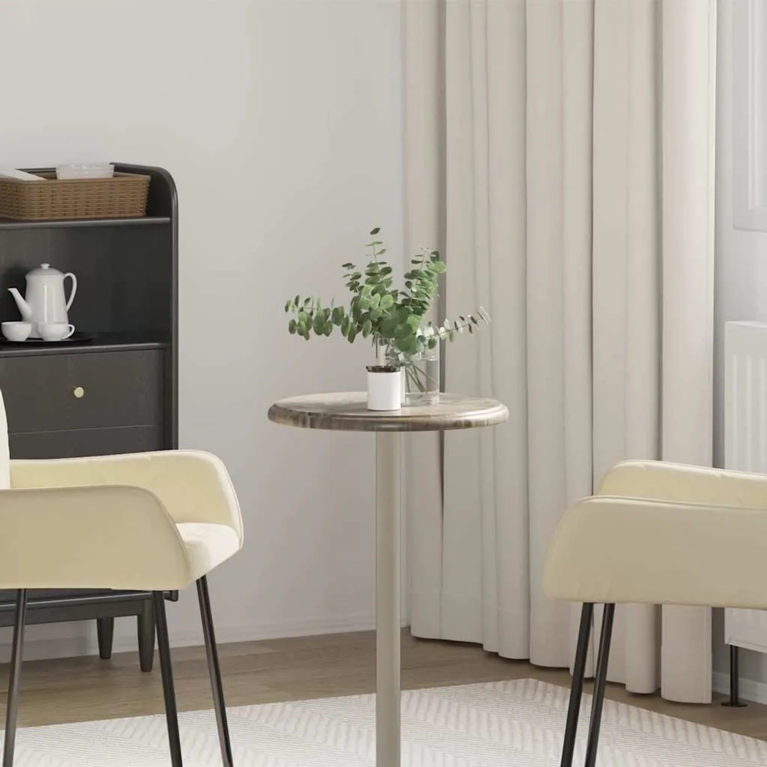 vidaXL Tischplatte Grau Ø40x2,5 cm Marmor 149191