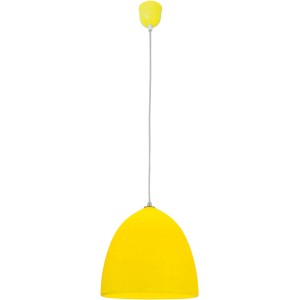 Gelbe Näve Pendelleuchte Silkworm aus Silikon, Lampenschirm Ø 25cm.