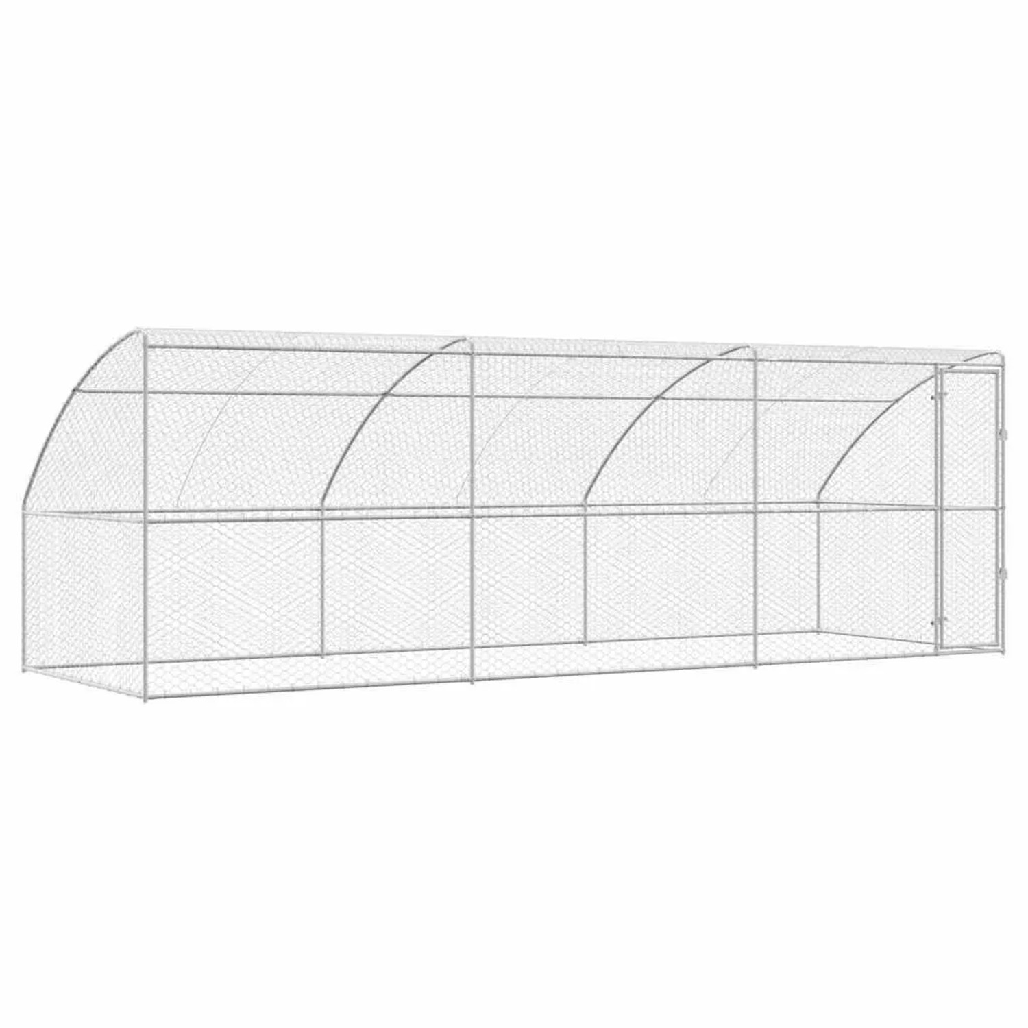 vidaXL Hundekäfig 3-Tlg Silber 6 x 2 x 2 m Verzinkter Stahl 3368337