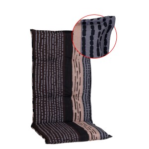 Beo Sitzauflage Bangui Hochlehner 2er-Set, gestreift in Grau und Ecru.