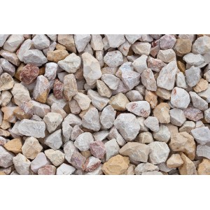 Kalksteinsplitt Juli-Bunt, 22-32 mm, ideal für Gartenwege und Zierflächen.