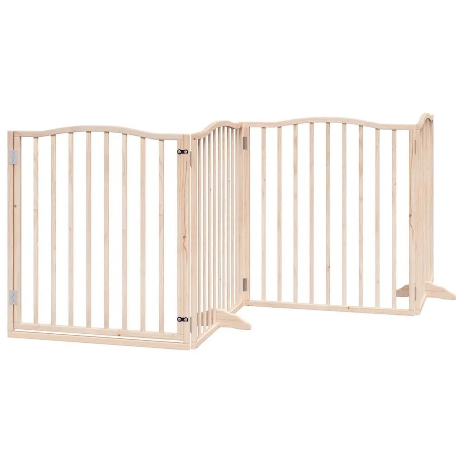 vidaXL 4 Tlg Hundetor mit Tür Faltbar 320 cm Pappelholz 352211