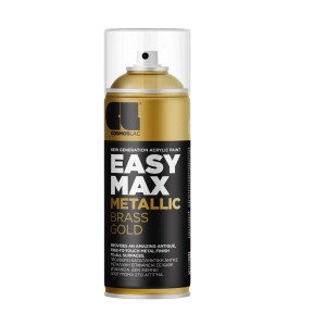 COSMOS LAC EASYMAX Sprühlack in Metallic Messing Gold. Schnelle Trocknung, hohe Deckkraft für DIY Projekte.