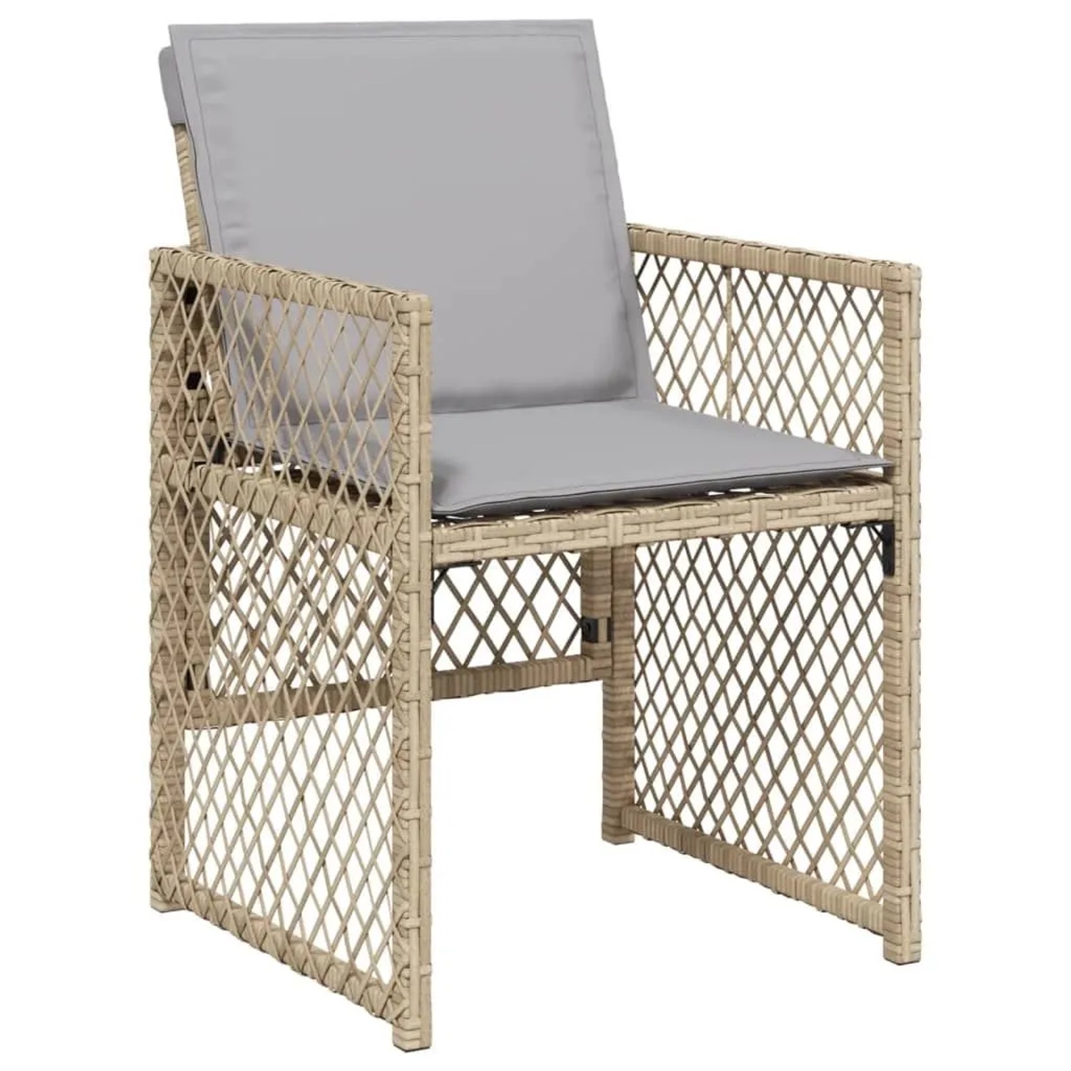 vidaXL Gartenstühle mit Kissen 4 Stk Beigemischung Poly Rattan 364955 günstig online kaufen